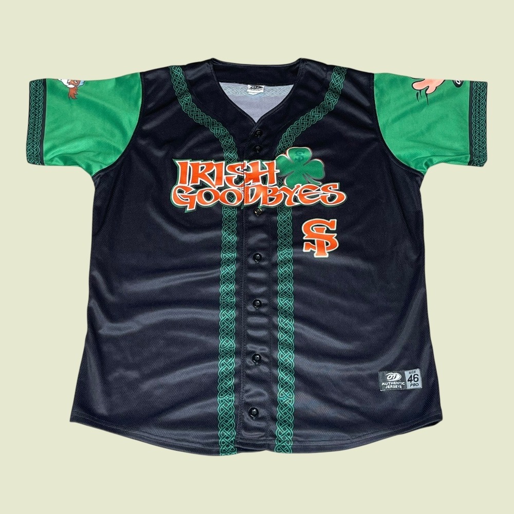 Vintage USA OT Sports Irish Goodbyes Baseball Jersey Mens 46 St Patricks Day 18